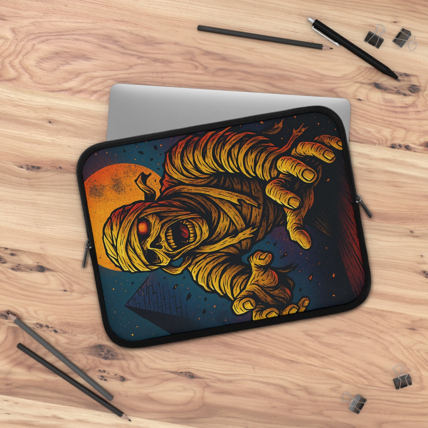 Mystic Mummy • Dual Zipper Laptop Sleeve tech accessory by Black Hat Pixels