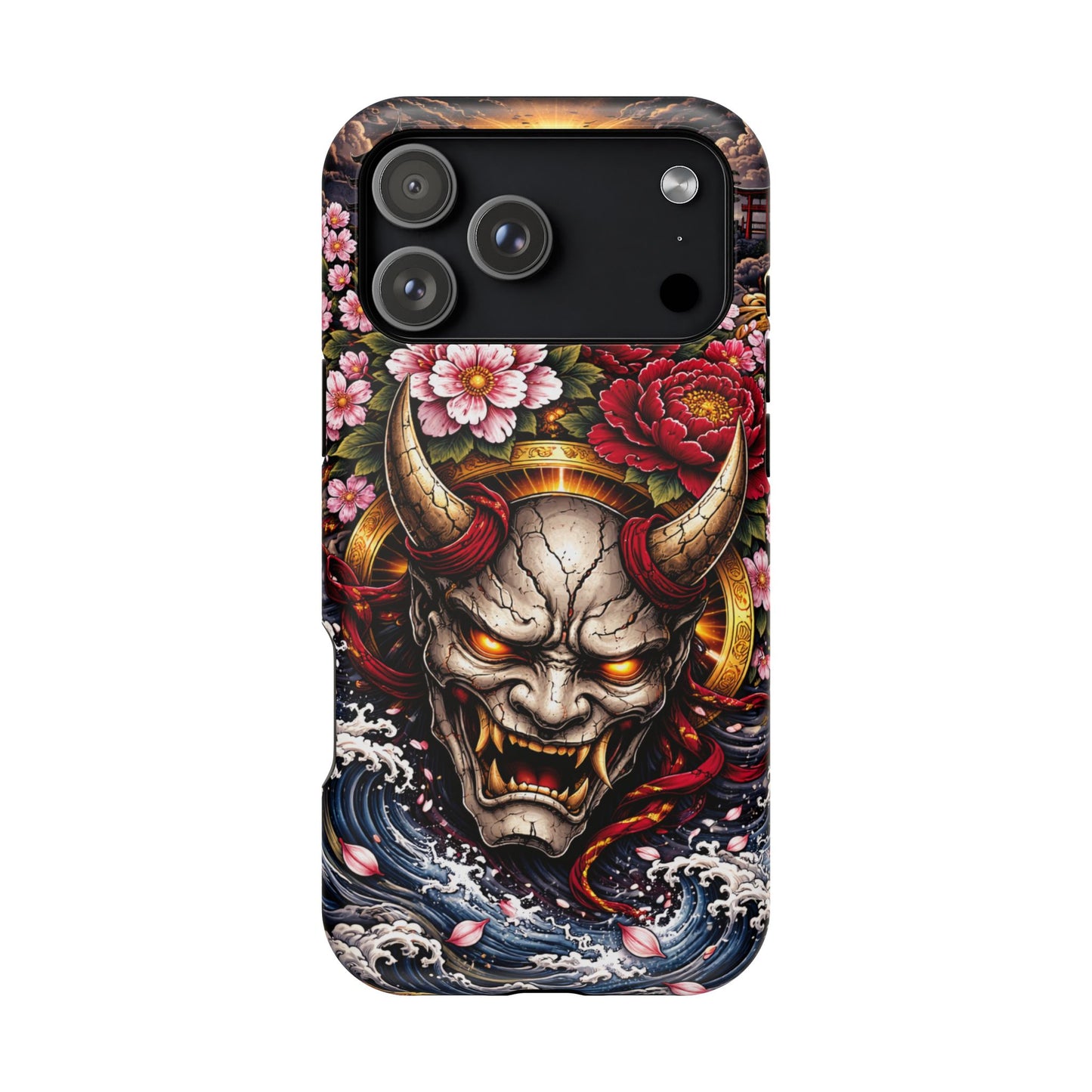 The Watcher – Crimson Discipline • Obsidian Irezumi™ • Apple iPhone 17 Pro • MagSafe Tough Case