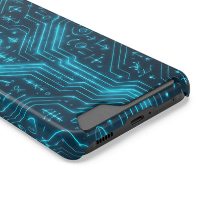 Circuit Glyph • Samsung Galaxy S22 • Tough Case with Card Holder • Wireless Friendly