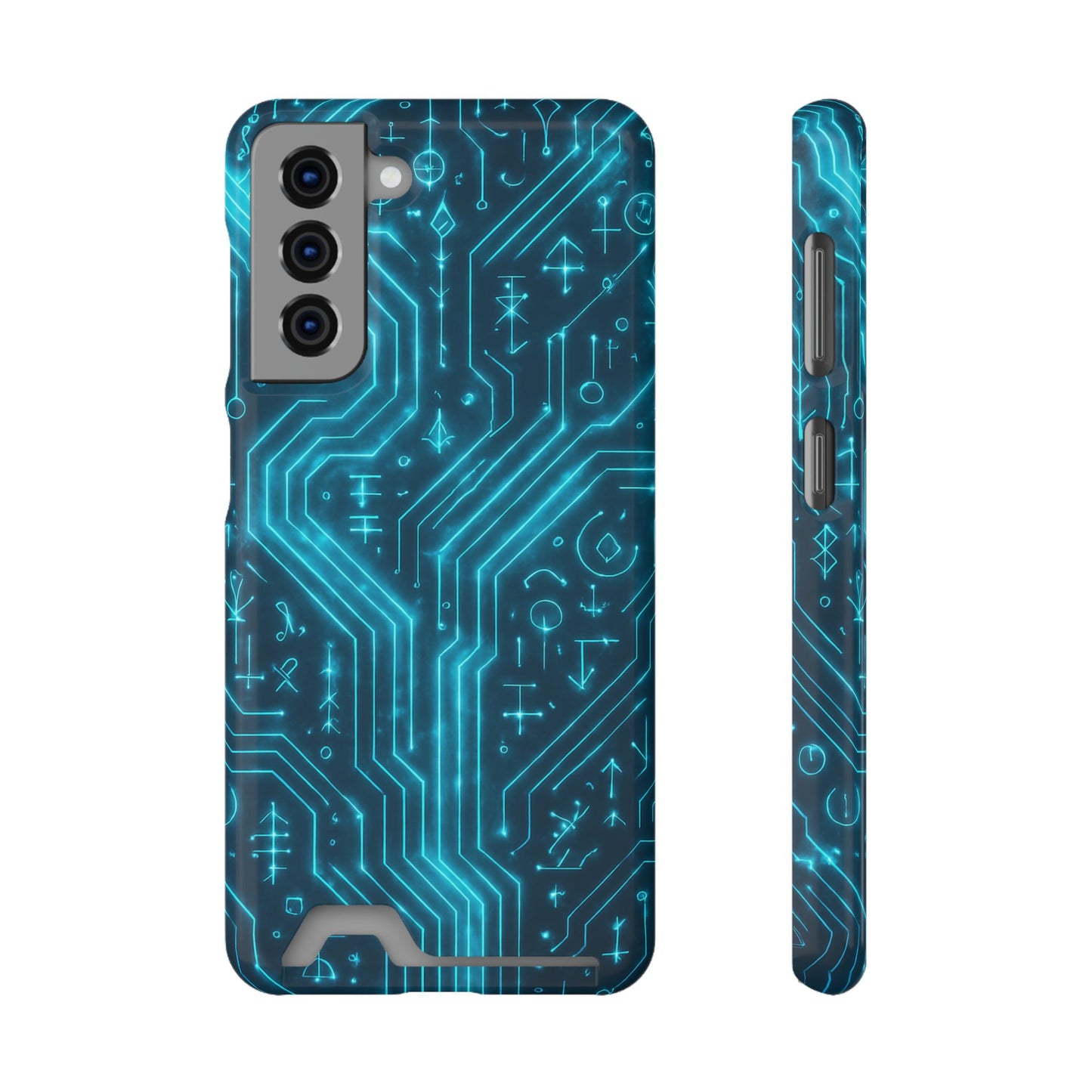 Circuit Glyph • Samsung Galaxy S21 • Tough Case with Card Holder • Wireless Friendly