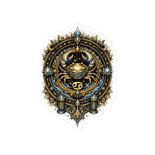 Cancer • Elemental Armor™ Kiss Cut Sticker • Black Hat Pixels