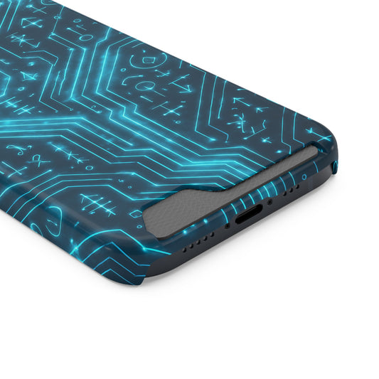 Circuit Glyph • Apple iPhone 13 • Tough Case with Card Holder • MagSafe®