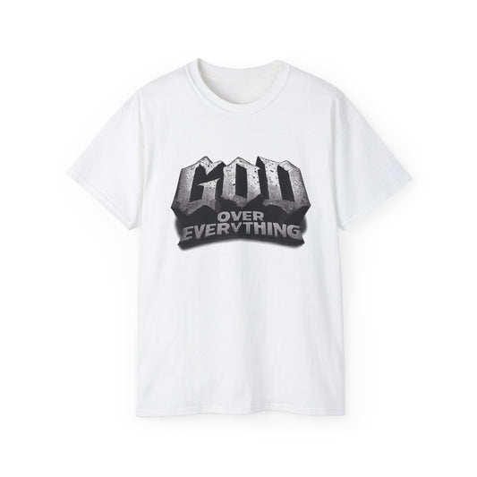 God Over Everything • God First • T-Shirt • Black Hat Pixels • Unisex