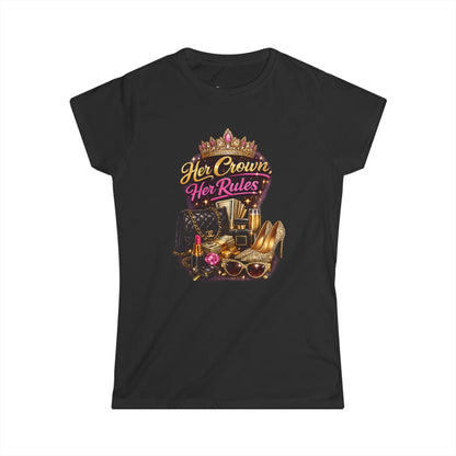 Her Crown, Her Rules • Black Hat Pixels • Women's Softstyle Tee