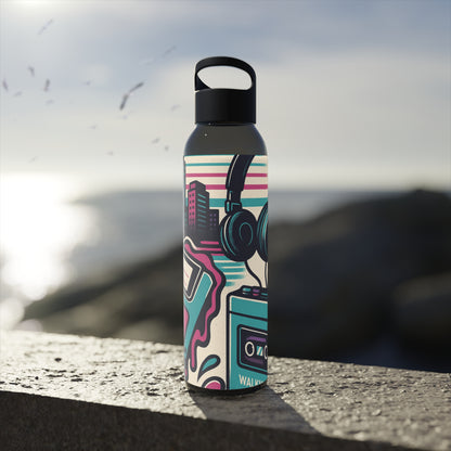 Retro Beats • Sky Water Bottle 21.9 Oz