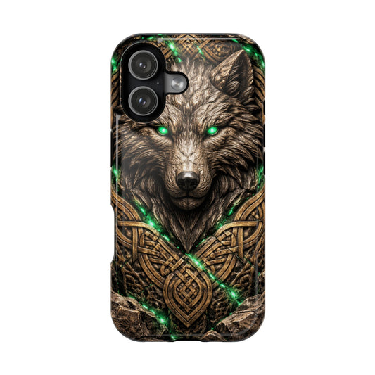 Wolf of the Clans • Stone of Erin™ Emerald Oath • Apple iPhone 17 Pro • MagSafe® Tough Case