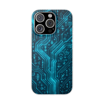 Circuit Glyph • Apple iPhone 16 • Flexi Clear Case
