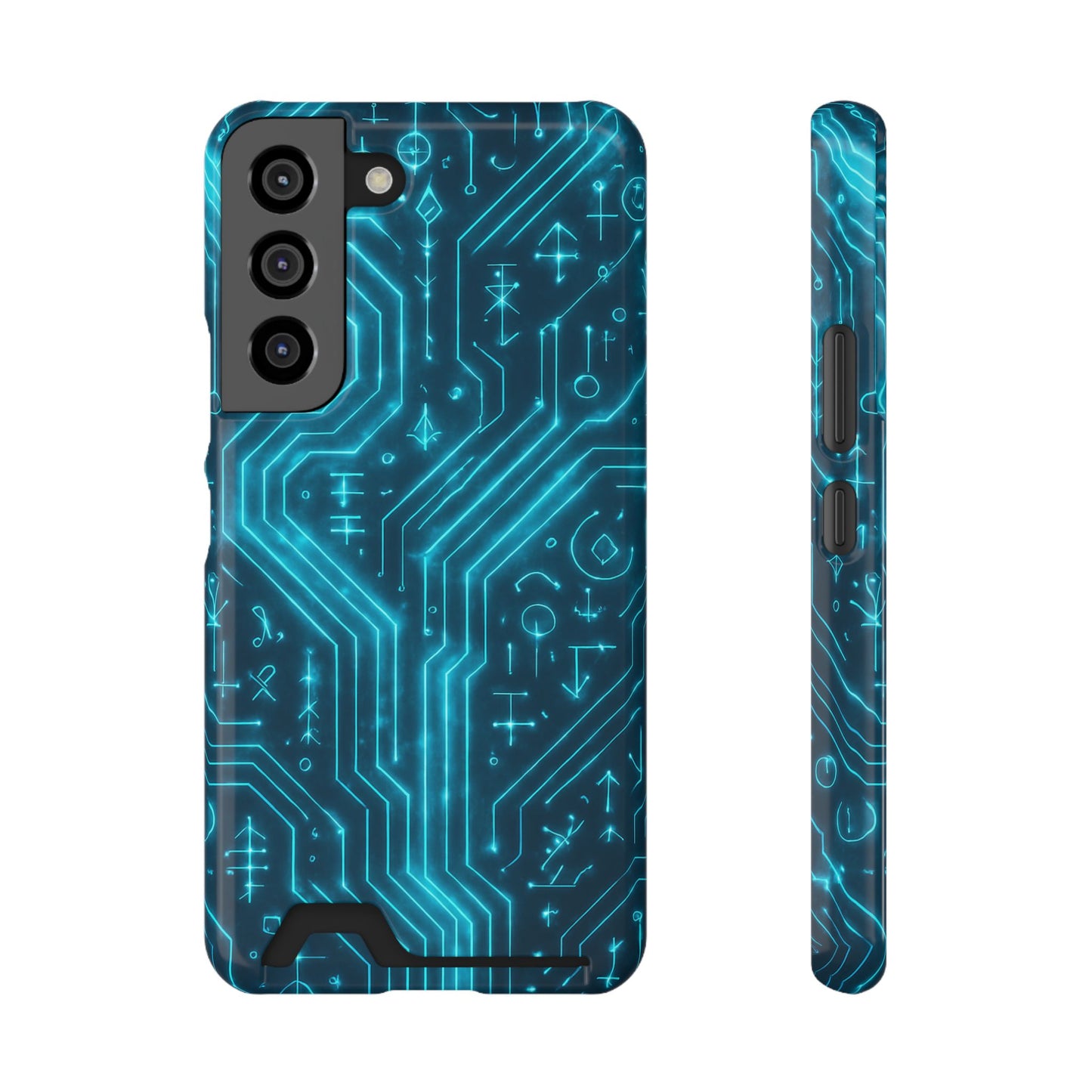 Circuit Glyph • Samsung Galaxy S22 • Tough Case with Card Holder • Wireless Friendly