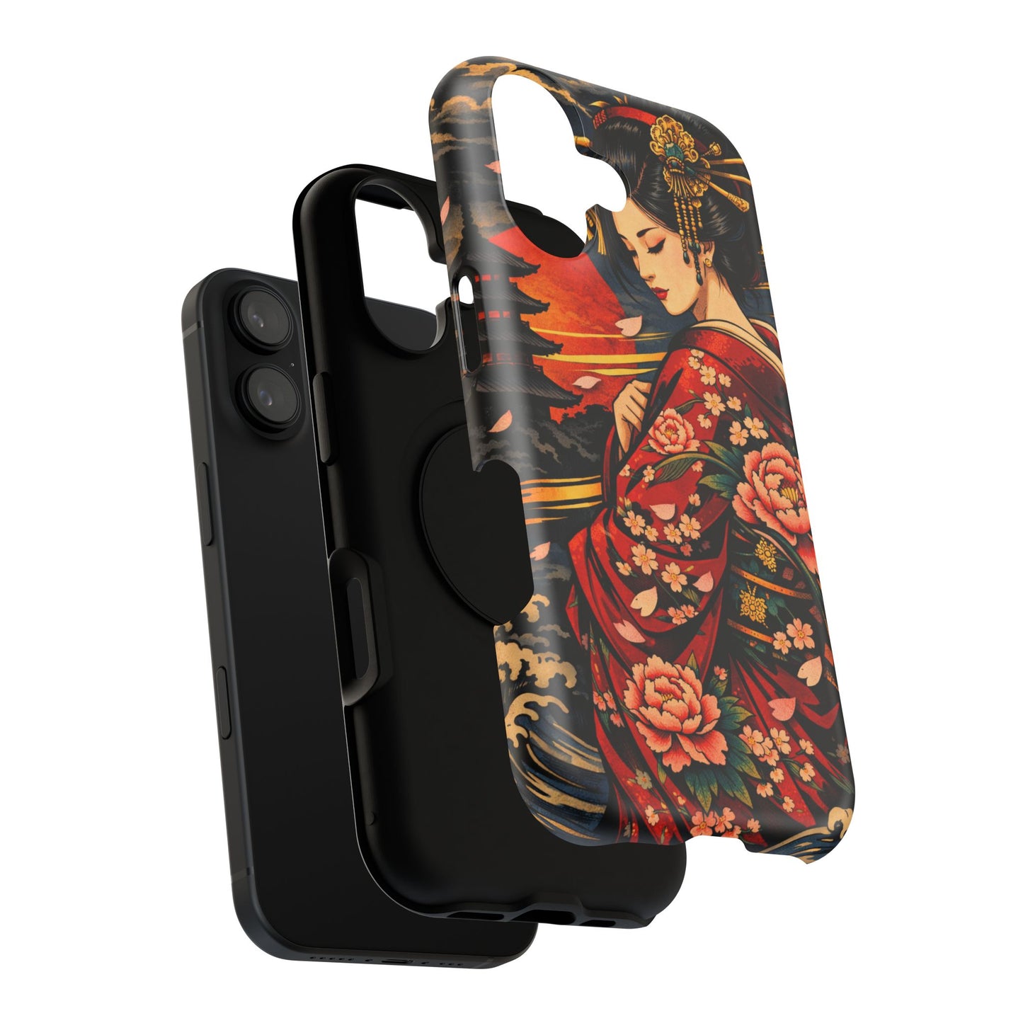Veiled Grace – Hidden Reckoning • Obsidian Irezumi™ • Apple iPhone 17 Pro • MagSafe Tough Case