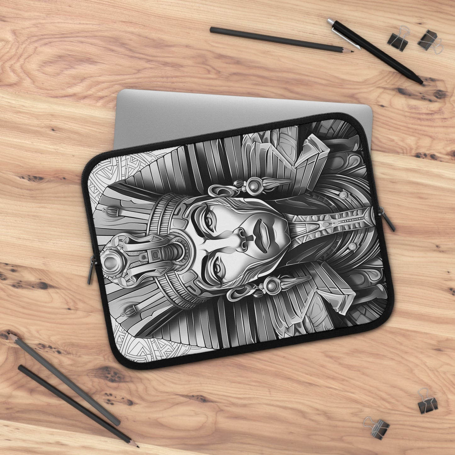 Throne of the Architect • Dual Zipper Laptop Sleeve tech accessory by Black Hat Pixels