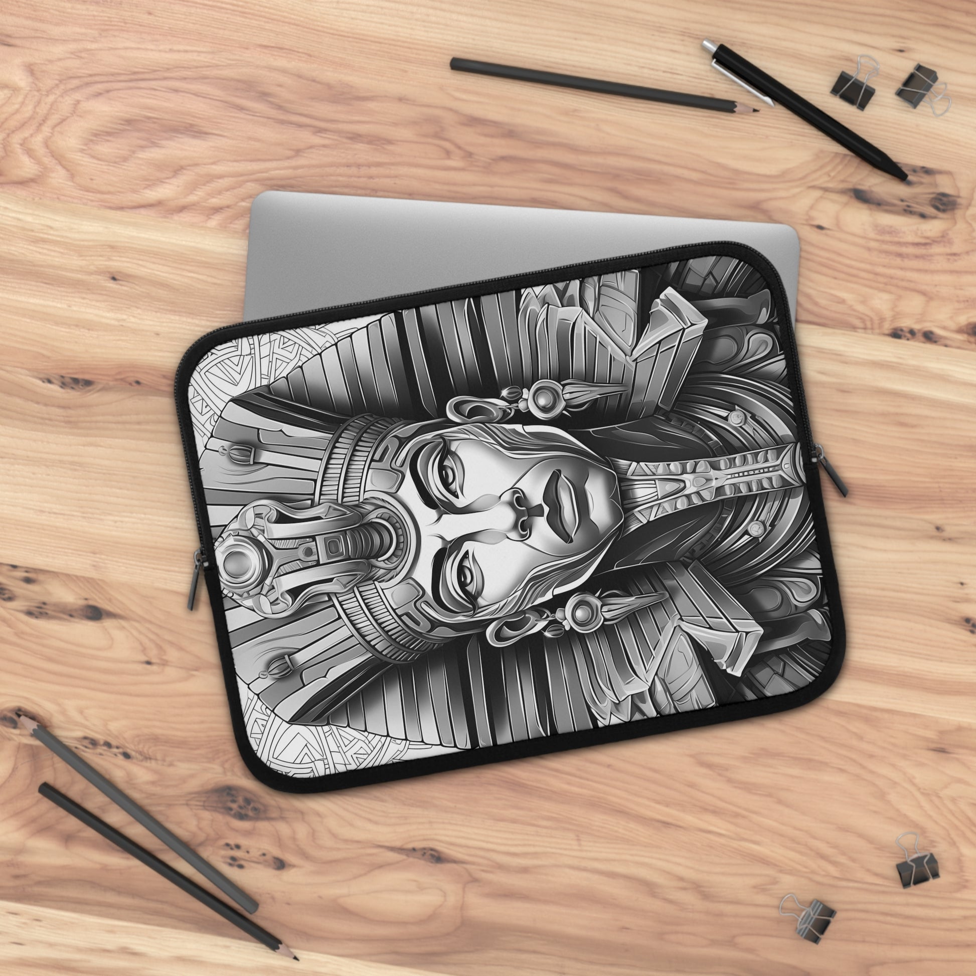 Throne of the Architect • Dual Zipper Laptop Sleeve tech accessory by Black Hat Pixels