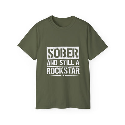 Sober & Still A Rockstar • Recovery Works • T-Shirt