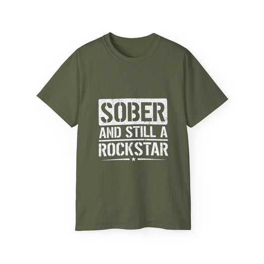 Sober & Still A Rockstar • Recovery Works • T-Shirt