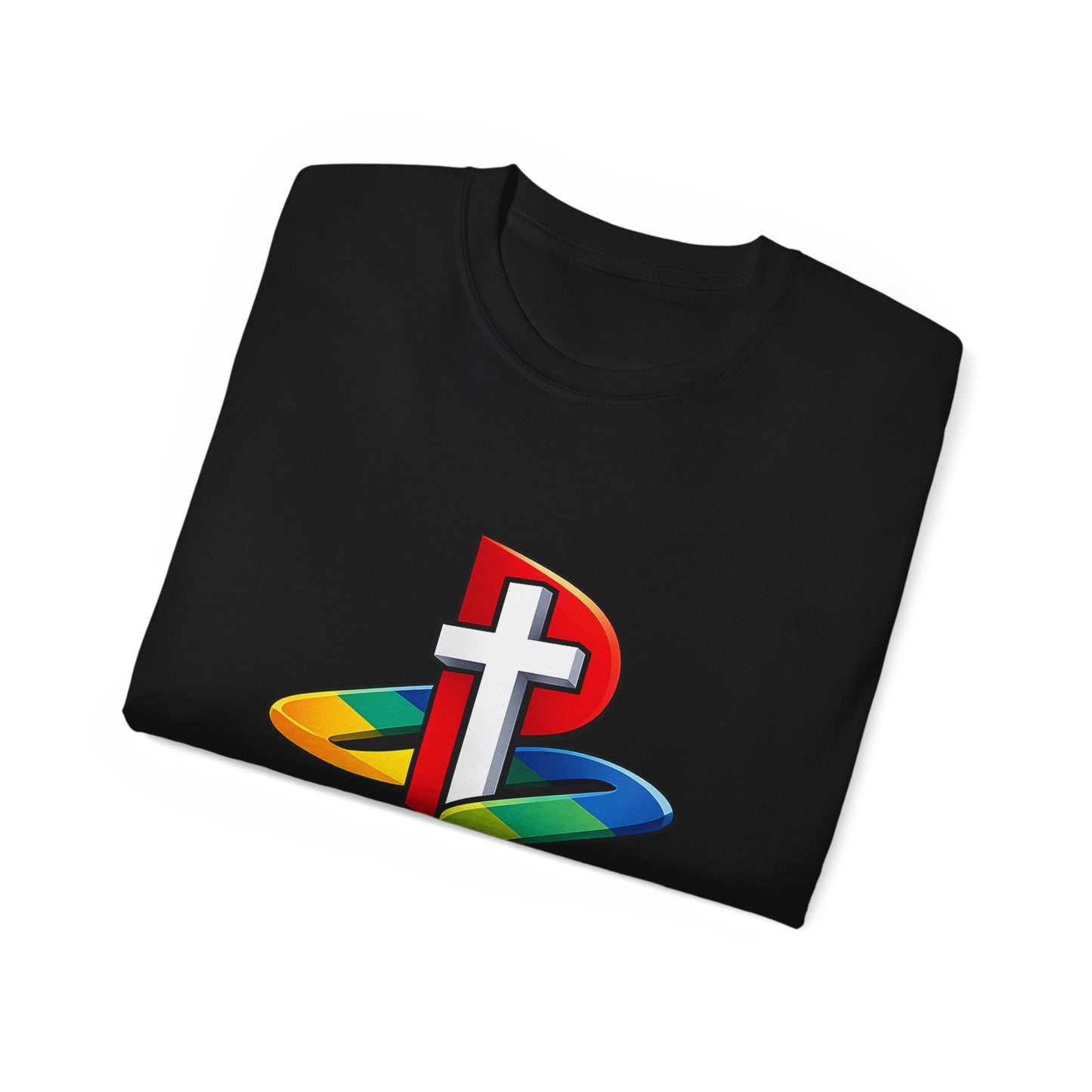 Pray Station • T-Shirt • Black Hat Pixels • Unisex