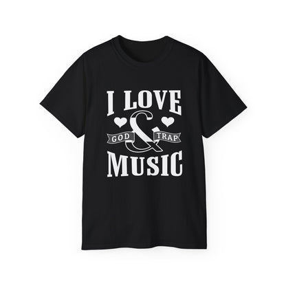 I Love God And Trap Music • Black Hat Pixels • T-Shirt
