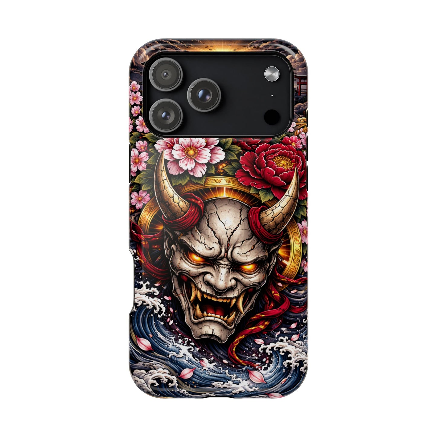 The Watcher – Crimson Discipline • Obsidian Irezumi™ • Apple iPhone 17 Pro • MagSafe Tough Case