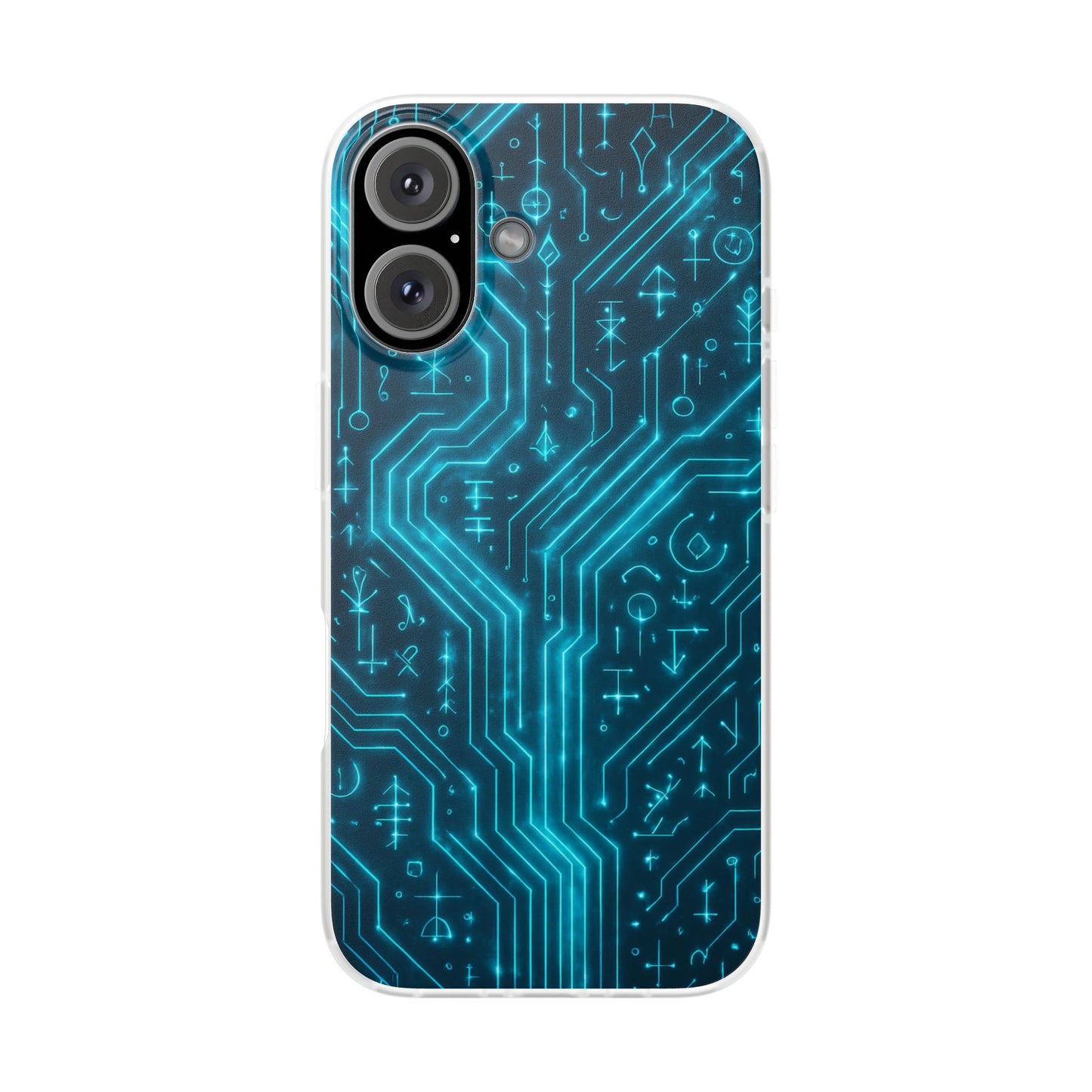Circuit Glyph • Apple iPhone 16 • Flexi Clear Case
