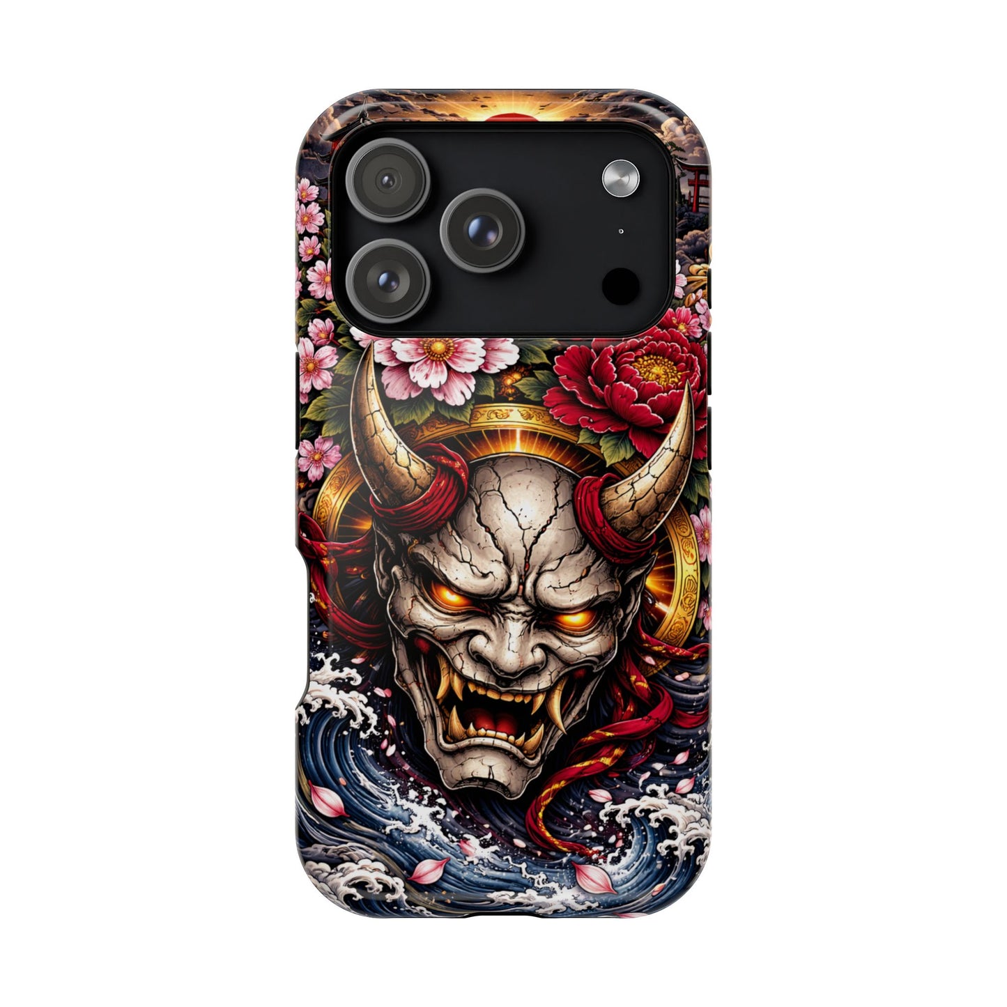 The Watcher – Crimson Discipline • Obsidian Irezumi™ • Apple iPhone 17 Pro • MagSafe Tough Case