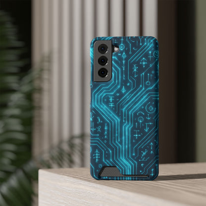 Circuit Glyph • Samsung Galaxy S21 • Tough Case with Card Holder • Wireless Friendly