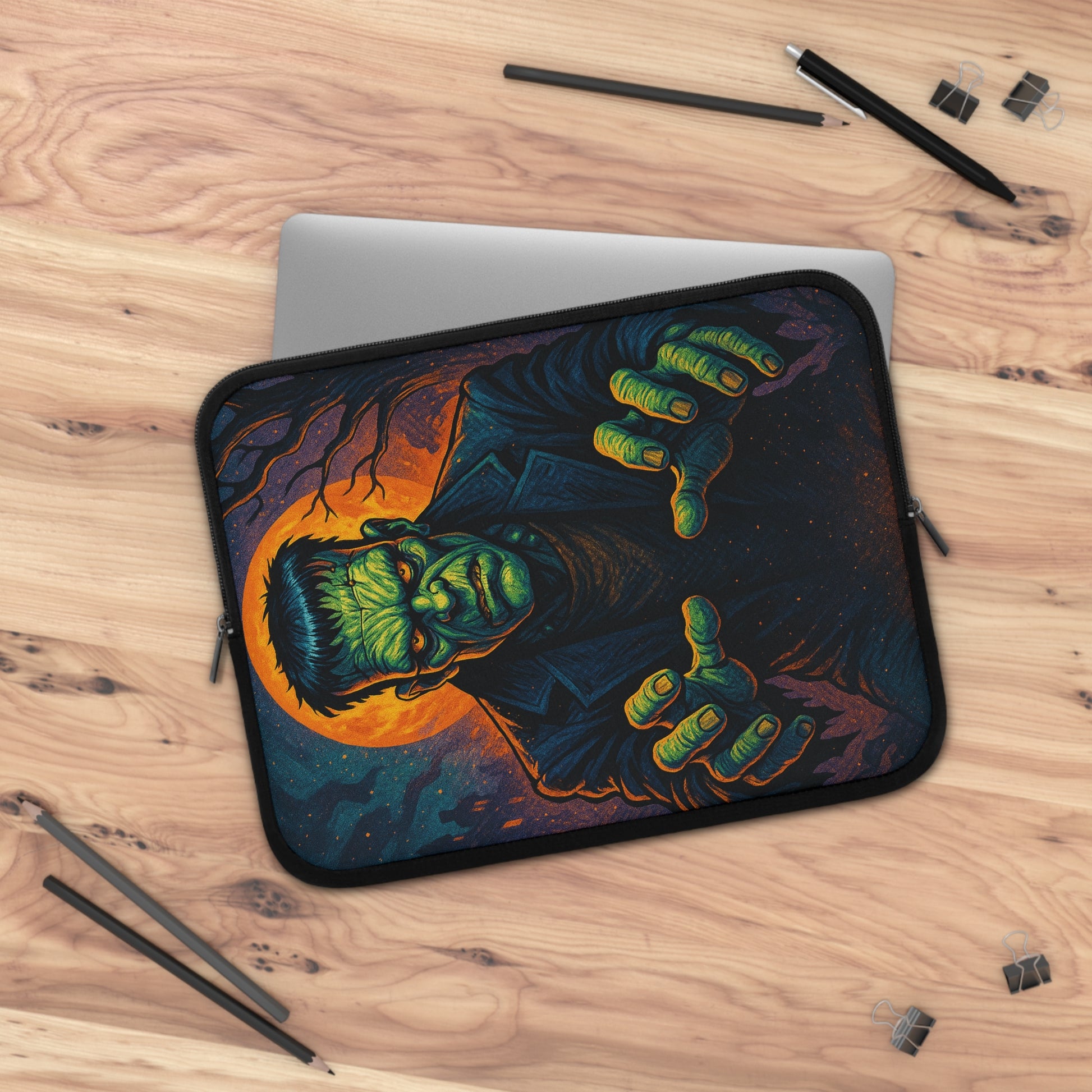 Frankie Baby • Dual Zipper Laptop Sleeve tech accessory by Black Hat Pixels